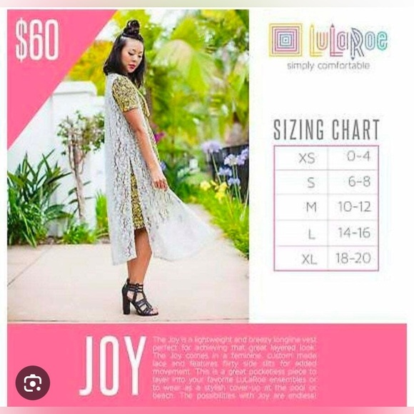 Lularoe women's medium Joy Long Vest Floral, NWT - Picture 3 of 5